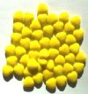 50 10mm Opaque Yellow Glass Heart Beads